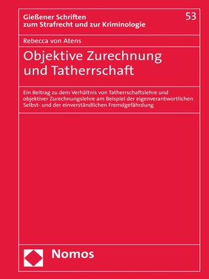 cover image of Objektive Zurechnung und Tatherrschaft
